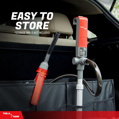 TERA PUMP [2PK] TREP01-T Multipurpose Battery Powered Fuel Pump with Quick Stop Nozzle for E85, Diesel, DEF, Kerosene - Gas Liquid Transfer Pump with Telescopic Suction (2.6 GPM, 360 Swivel Nozzle)