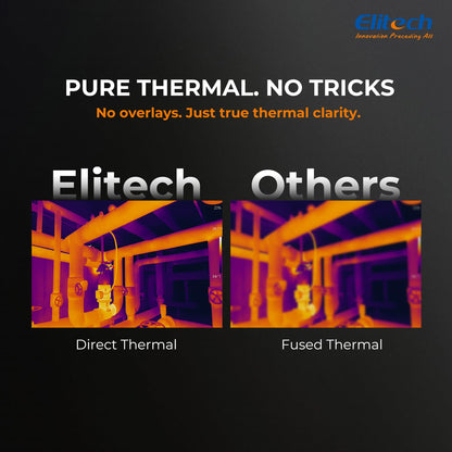 Elitech Thermal Imaging Camera 256 x 192 IR Resolution, Handheld Infrared Imager for Home Inspection & HVAC, Real-Time Video Recording, <40mK Sensitivity, 25Hz Thermal Leak Detector (-4°F to 752°F)