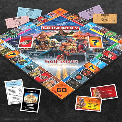 Monopoly Iron Maiden | Play as Bruce’s Lantern Guitar Amp Stack Nicko’s Drum Kit and More | Officially Licensed Collectible Game Honoring British Classic Heavy Metal Icons