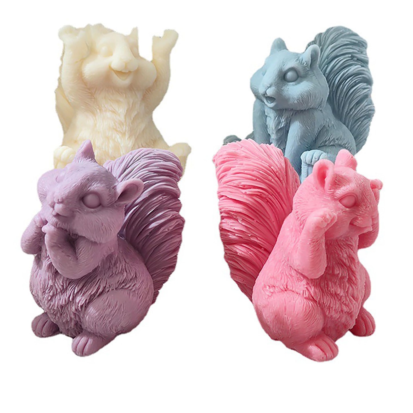 Squirrel Candle Mold - Resin Casting Silicone Molds for Home Decor & Candle Making Wave Spiral Mold