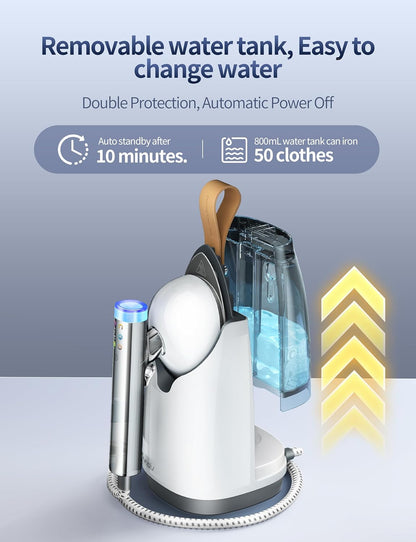 Sundu Garment Steamer - 2-in-1 Handheld & Standing Design | 30s Heat-Up, 800mL, 6 Steam Settings, Auto Off, Portable Wrinkle Remover - White