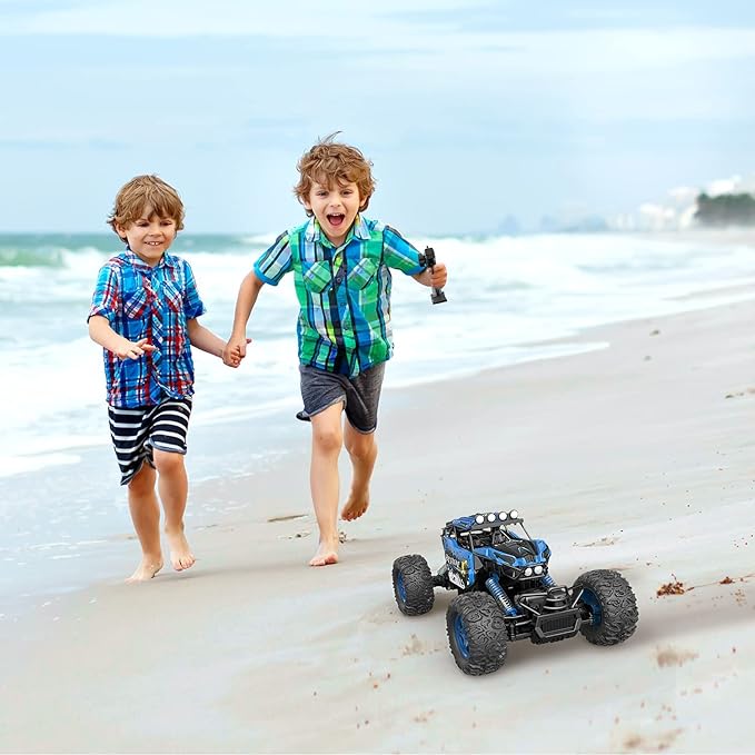 CROBOLL 1:12 Large Remote Control car for Boys Kids with Lifting Function4WD RC Cars Electric Monster Truck Toy Gifts 4X4 Off-Road RC Rock Crawler 2.4GHz RC Truck with 2 Batteries(Blue)