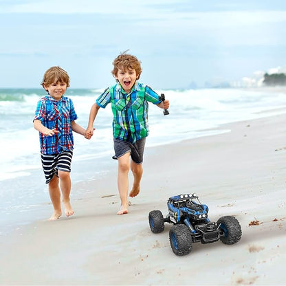CROBOLL 1:12 Large Remote Control car for Boys Kids with Lifting Function4WD RC Cars Electric Monster Truck Toy Gifts 4X4 Off-Road RC Rock Crawler 2.4GHz RC Truck with 2 Batteries(Blue)