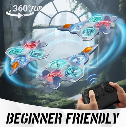 RC Planes for Kids Adults V50 Foam Remote Control Airplane Jet Helicopter Drone Toys for Kids Adults 8-12 12-16 Remote Control Plane Airplane Toys with Led Lights 360° Flip Stunt Rotation