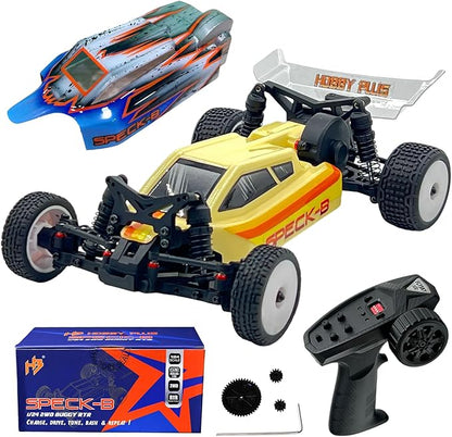 HOBBYPLUS Combo Speck B 1/24 2WD Buggy Mini RC Car w RADIANZ Hobby Plus Speck-B Nexo Airbrush Lexan Body - RTR RC Buggy Fast Mini Racing Buggy