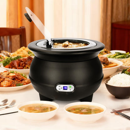 YUANHAO 8 Qt. Black Soup Kettle Warmer - 120V, 450W