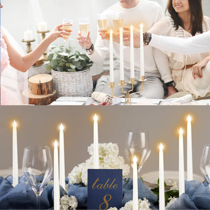 Bazayona 36pcs Flameless Flickering LED Taper Candles Bulk Battery Operated Candles for Christmas Halloween Birthday Wedding Party, (Ivory, 11 inch, 36pcs)