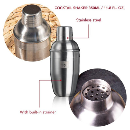 Vacu Vin Cocktail Set – 3-Piece Bar in a Box Starter Kit – Includes Muddler, Jigger & Recipe Guide – Compact Home Bartending Set for Beginners – Easy Cocktail Making Kit & Gift Idea