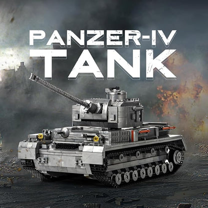DAHONPA Panzer-Ⅳ Tank Army Building Block(1328 PCS)WW2 Military Historical Collection Model with Soldier FiguresToys Gifts for Kid and Adult.