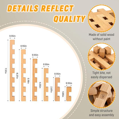 STEM Wooden Building Blocks - 20+ Shapes 3D Puzzle Brain Games Educational Toys Gift for Kids and ClassroomMontessori STEM Toys for Ages 5+ and Adults (20 in 1 Premium Version)