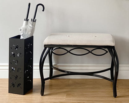 Mango Steam Heather Gray Shoe Bench - Vanity Seat for Makeup Room, Dressing Stool, Entryway Bench - Powder Coated, Upholstered, Space Saving