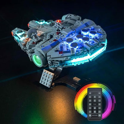 VONADO LED Light Kit Compatible with Lego Millennium Falcon 75375 25th Anniversary (No Models Only Light) Remote Control Creative Lighting Set Compatible with Lego Millennium Falcon Lego Set 75375