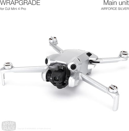 WRAPGRADE Skin Stickers Compatible with DJI Mini 4 Pro | Full Wrap (Airforce Silver)