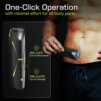 Electric Body Hair Trimmer for Men: Manscape Ball Trimmer Waterproof Pubic Hair Groomer Cordless Rechargeable Groin Shaver Replaceable Blade Clipper Wet/Dry Hygiene Razor Portable Body Grooming Travel