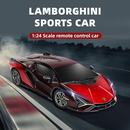 MIEBELY Lamboghini RC Car - 1:24 Scale Lambo Toy Car 3.7V 500mAh Sián Fast Remote Control Car for Boys 8-12 Rc Race Model Birthday Gifts for Kids Adults Boys Girls Age 6-12 Year Old