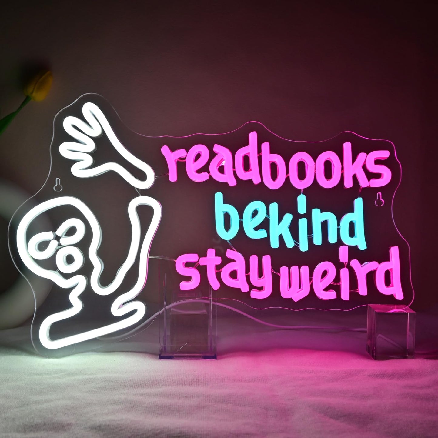 This Must Be The Place Neon Sign Warm White Letter Led Signs for Wall Decor Usb Word Light Up Signs for Bedroom Salon Man Cave Beer Home Bar Wedding Birthday Party Decor Gifts