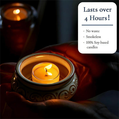 DILILILI Tea Lights Candles, Votive Candles Bulk 25 Pack, 4 Hour Long Burning Unscented Non-Toxic Soy Wax Tealight Candles for Wedding Centerpieces Home Decor Emergency Party Use