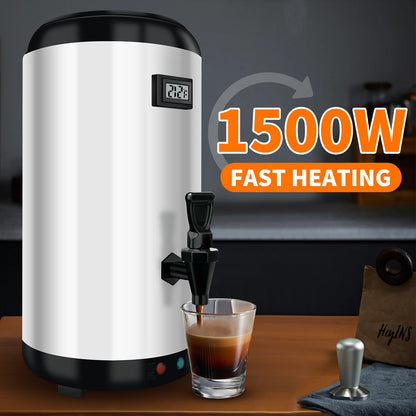Nalison Insulated Beverage Dispenser-WITH HEATING,75 Cup Hot Drink Beverage for Catering-Stainless Steel Hot Beverage Dispenser 12 L/3.2 Gallon Hot Coffee Dispenser with Spigot for tea, Water,(silver)