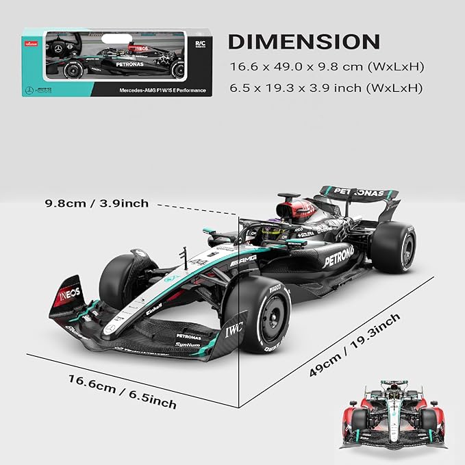 Voltz Toys Mercedes-AMG F1 W15 1:12 Scale RC Car – Officially Licensed Formula 1 Remote Control Race Car 2.4GHz for Boys Girls and Collectors (1:12 Mercedes-AMG F1 W15)