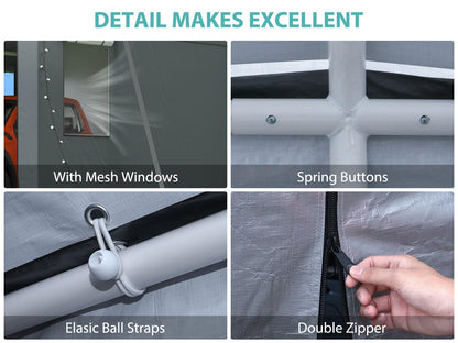 2 Car Carports Heavy Duty 20X20 FT,Carport Canopy,Car Port with 180G Removable Side Walls,Portable Car Port Garage,Car Shelter All Weather,Gray