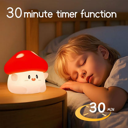 Daixinde Duck Night Light Silicone Squishy, Tap Control 2 Brightness, 50Hrs Battery Kids Nightlight, 30Min Auto Timer, Rechargeable Bedside Lamp for Toddlers, [Valentines Gifts]