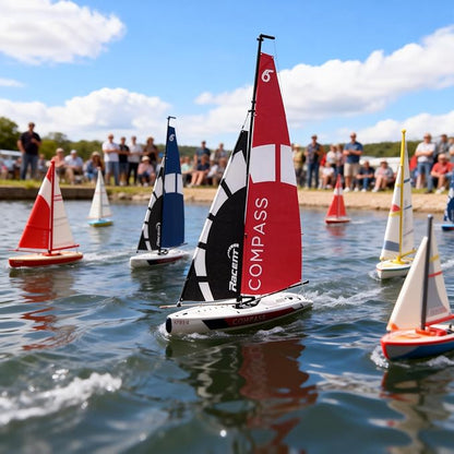 53” Inch Remote Control Boat RC Pre-Assemble Sail Accessories Kits 2.4G Electric Sailboat Watercraft for Adults (S)