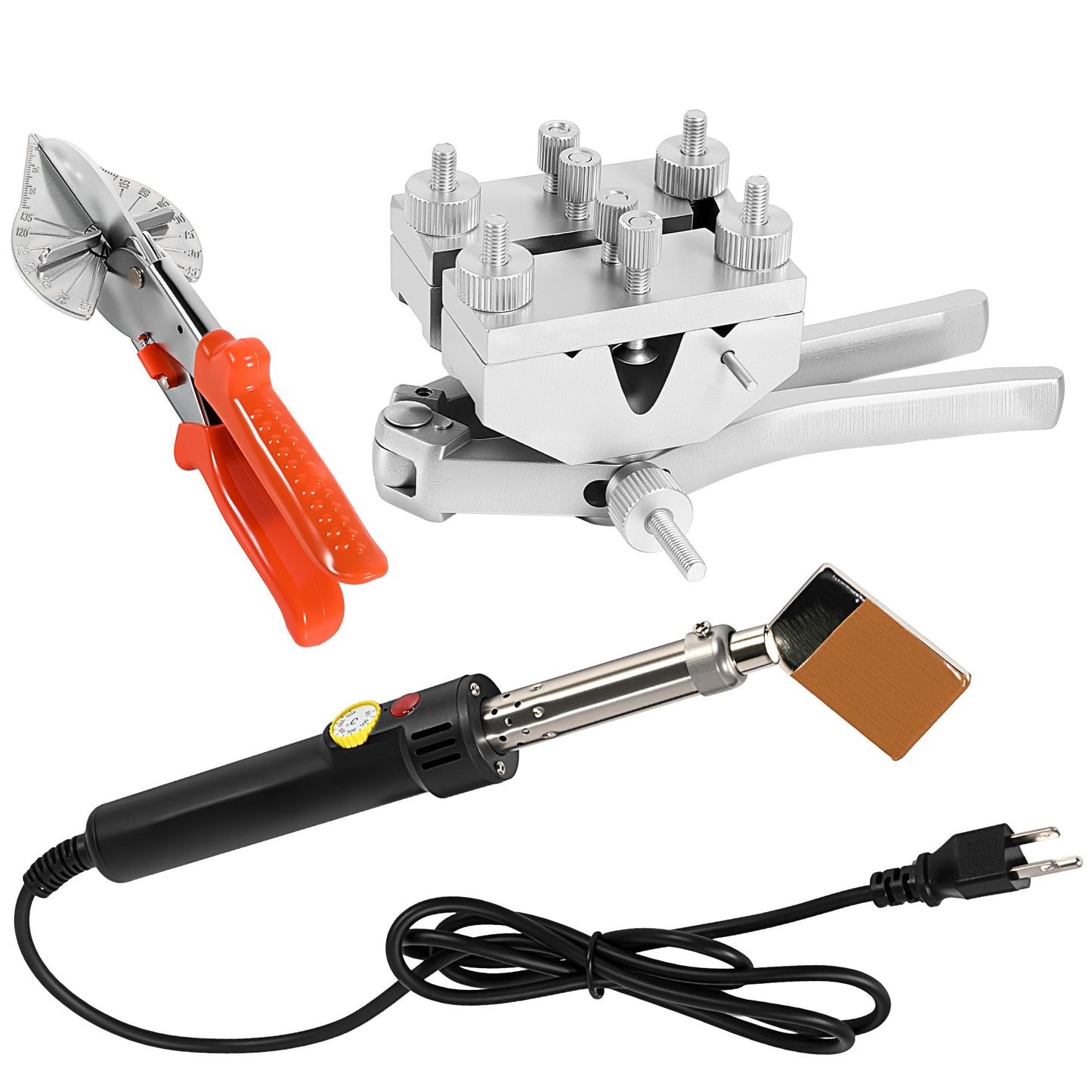 PU Round Belt Welding Machine Set, 110V 200W Electric Polyurethane Belt Soldering Iron with Pliers & Scissors, 150-400℃ Belt Welder Tool Set for PU Belt V-Belt Plastic Joint Fusing Bonding