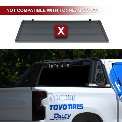 Armordillo USA 8710876 CR-M Modular Adjustable Chase Rack Roll Bar - Matte Black Fits Full Size Pickup Truck