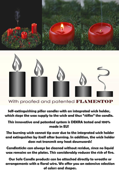 HYOOLA Ivory Pillar Candles 2x3 Inch - 12 Pack Unscented Bulk Pillar Candles - European Made