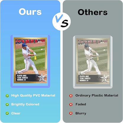 100ct Card Sleeves Hard Plastic - 100pt 3x4 Trading Card Protector Premium Card Sleeves Clear Open-Top Card Sleeve Fits Thick Cards Such as Baseball Soccer Basketball Hockey Game Cards