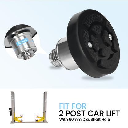 Atesilor 4pcs 60mm Screw Up Car Lift Adapter with Rubber Lift Pads, 4-8cm Extension Car Lift Feet Tray for Car Lift Bridge Jack Stable Support, Fit for Challenger 2 Post Lift