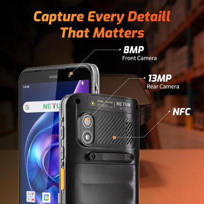 NETUM Android 14 Handheld Barcode Scanner Mobile Computer, Q900 with Honeywell HS7 Engine, 1D/2D Scanning, 5.99" HD Touchscreen, Wi-Fi & 4G LTE – Ideal for Warehousing, Logistics & Asset Tracking