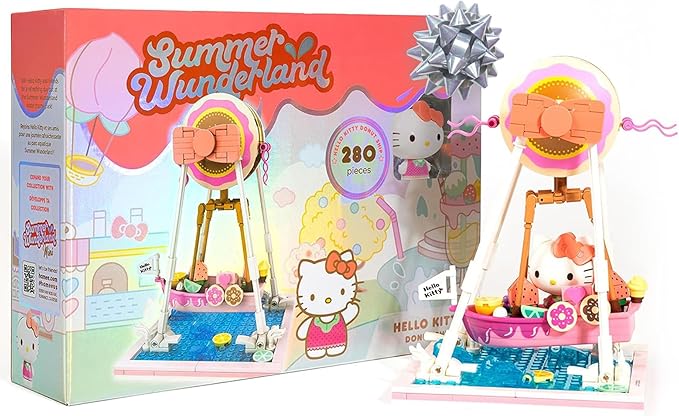 Hamee Sanrio Hello Kitty and Friends ‘Summer Wunderland’ Cute Water Theme Park Building Block Set Birthday Gift Party Favor Stress Relief Collectible Toy Compatible with Lego Block – Hello Kitty