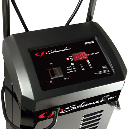 Schumacher Electric Wheeled Automatic 6A Car Battery Charger and 300A Engine Starter, 4-in-1 Solution, Maintainer, 60A Boost, for 6V/12V Power Sport, Automotive, and Marine Batteries, SC1400