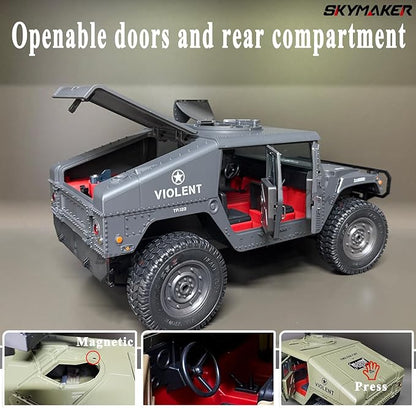 Skymaker RC Military Hummer 4WD RTR Off-Road Truck with Winch &amp Machine Gun