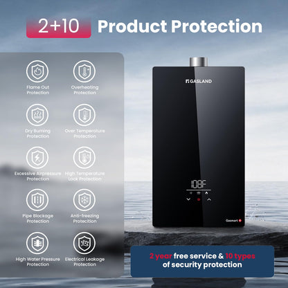 GASLAND Gasmart E 199,000 BTU Tankless Water Heater, Up to 7.6 GPM, CSA Certified Whole House Natural Gas Indoor Installation Residential On-demand Instant Hot Water Heater, CE686NG