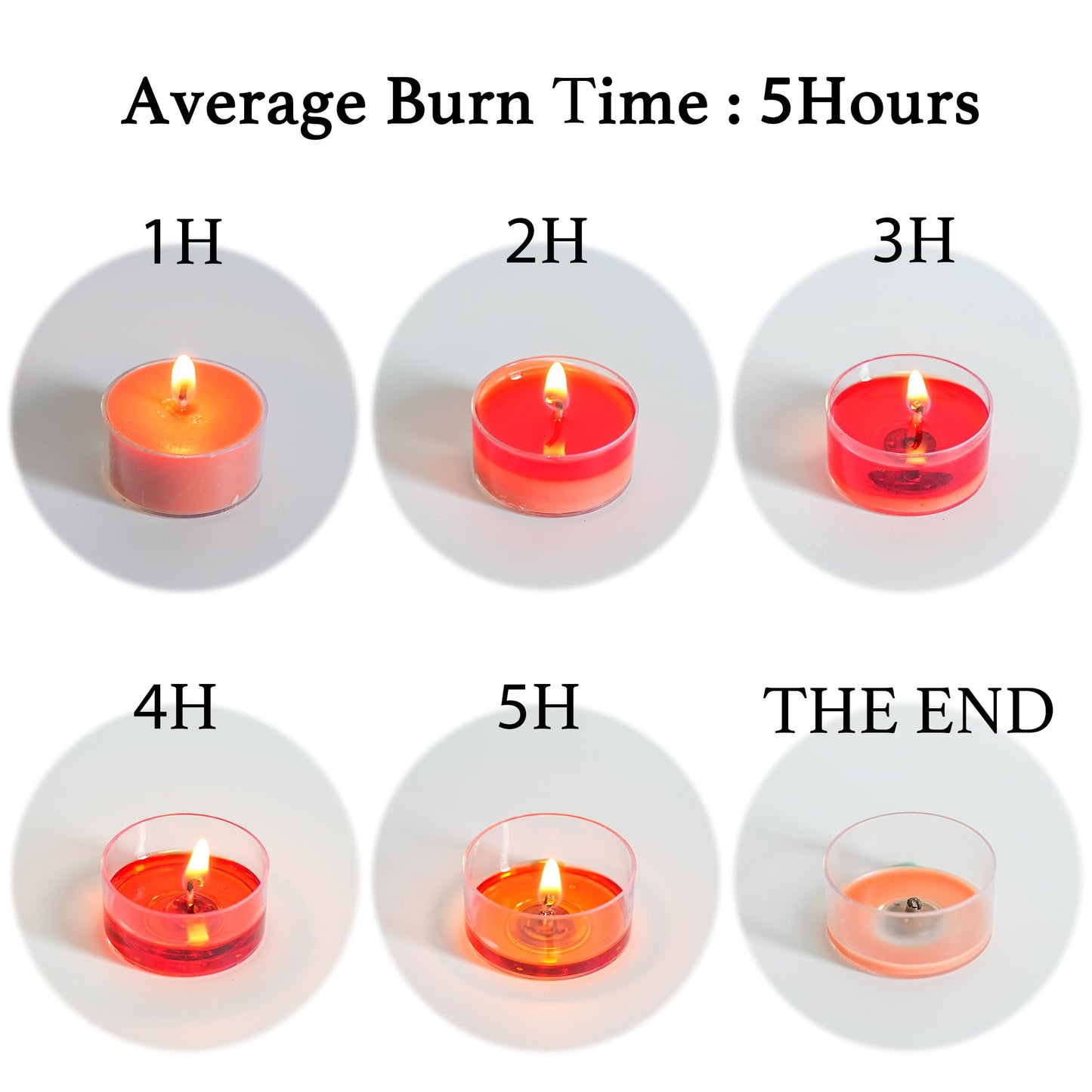 MUUFAZA 12 Unscented Natural Soy Tealight Candles in Clear Cups, 5H Long Clean Burning, Hand-Poured Orange Mini Tea Candle Set for Parties, Spa, Meditation, Gift, Holiday, Emergency, Home Decor