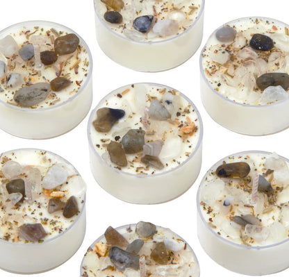 New Moon Beginnings Full Moon Candle - Purification & Cleansing Tealight Candle - Set of 6 - Jasmine, Violet, Bergamot Scent