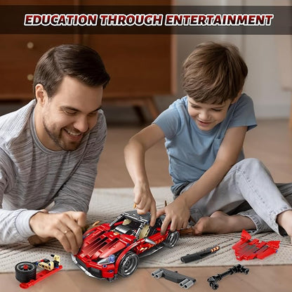 Remote Control Racing Car Building Kit Compatible with Lego STEM Toys for Kids 2 in 1 Model Car Kit 425 PCS Gifts Toys for Age 6-12 Years Old Kids Boys