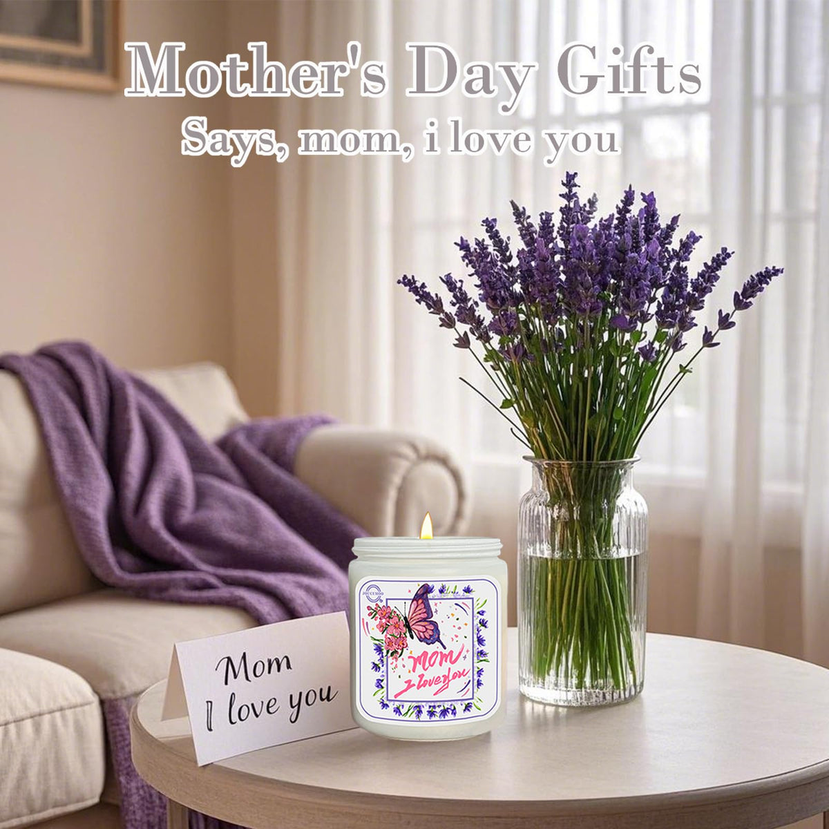 Mothers Day Gifts for Mom from Daughter SonScented Candles for Home, Aromatherapy Candle for Relaxing, Soy Candles Non Toxic, 50 Hour Long Burning, Funny Birthday Gifts for Women