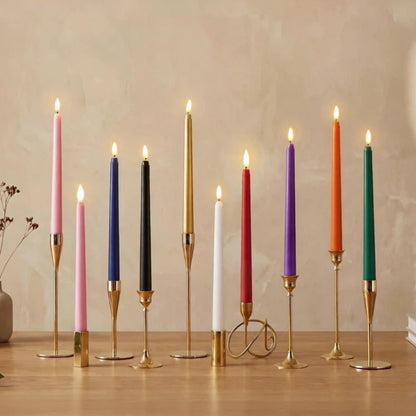 Ni-JASW Sage Green Flameless Taper Candles with Remote, Flickering Battery Operated LED Candlesticks Home Decor Set of 4