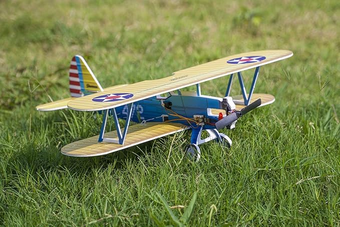 4CH Micro 450mm RC Foamy Indoor Outdoor Biplane Stearman PT-17 Kaydet (E2505-157E)