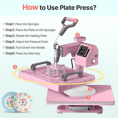 Slendor 5-in-1 Heat Press Machine, 12x15 Inch Sublimation Heat Press with 360° Swing Away, Digital T-Shirt Press with 20oz & 30oz Tumbler Press, Combo for T-Shirts, Hats, Caps & Plates