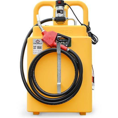 FMCNMech 32 Gallon Diesel Transfer Tank with 12V Electric Pump, 10 GPM Flow, Portable Diesel Fuel Caddy with Auto Shut-off Nozzle & Wheels, Heavy-Duty Diesel Tank for Trucks, Tractors and Construction Equipment