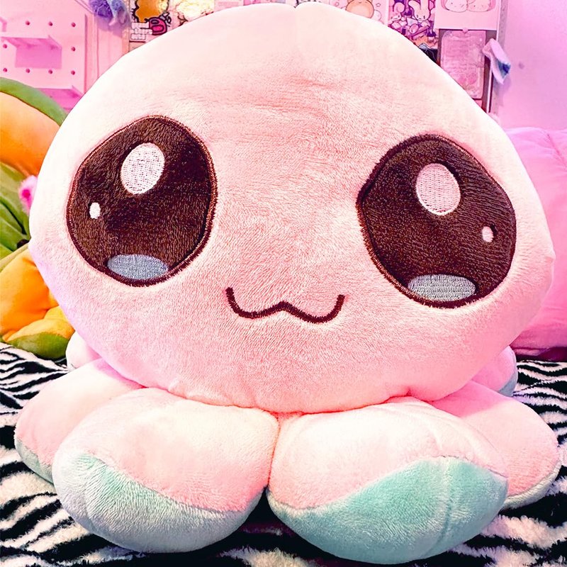 BelugaDesign Octopus Plush Toy | 7 Bulk Bundle Pink Blue Cute Kawaii Anime Soft Cozy Plushie | Large Stuffed Sea Animal Pillow | Fluffy Huggable Mood Flip Squishy Stuffies Plushy for Kids Teens