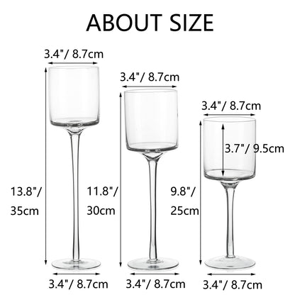 Nuptio 1 Set Tealight Candle Holder Tall Glass Candle Holder for Floating Candles, Glass Candle Holders for Pillar Candles, Tall Candle Holders for Table Centerpiece Home Party Wedding Table Decor