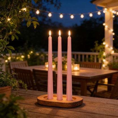 12 Pack 10 inch Dusty Pink Taper Candles, Unscented Dripless Smokeless Candlestick Bulk for Home Dinner Wedding Romantic, 7-8 Hours Burn