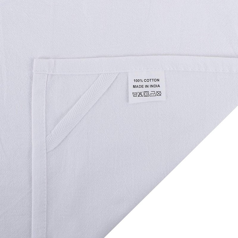 DG Collections 100% Cotton Flour Sack Towels – 12 Pack, 27x27 Inches, White, Lint-Free, Pre-Washed, Hemmed Edges – Reusable Kitchen Towels for Cleaning, Embroidery, Printing & Crafts - White