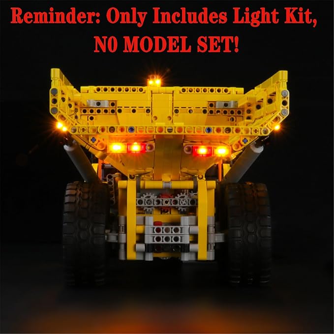 LED Light Set Compatible with Lego 42114 6x6 Volvo Articulated Hauler Technic Building Blocks Model - Model Set NOT Included
