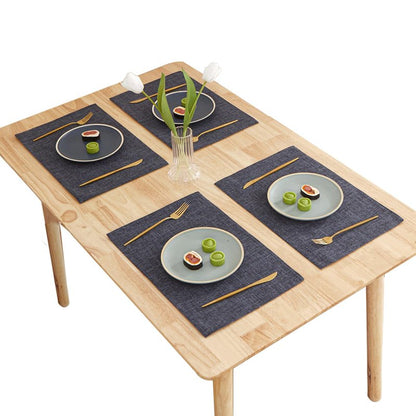 Linen Placemats Set of 4-12“ x 18”-Easy Clean Placemats and Table Mats,Heat-Resistant and Non Slip Dining Placemats,Suitable for Indoor and Outdoor,Durable Rectangular Linen Table Mats(4, Carbon Gray)